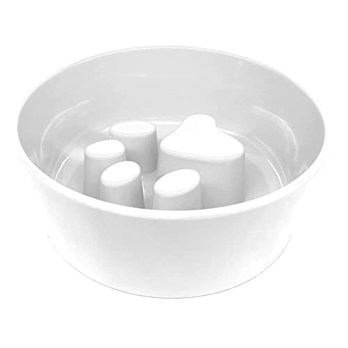 Emily Pets Pet Bowl for 100% Melamine & Premium Stainless Steel Dog Cat Bowls Slow Feeding Dog Bowls Cat for Slow Food Treat Pet Dog for Puppy Treat Non-Slip(Pack of 1,N)