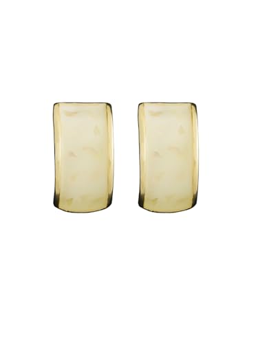 F DREAM Gold Plated Flat Hinge Small Huggie Half hoops Earrings for Women or Girl