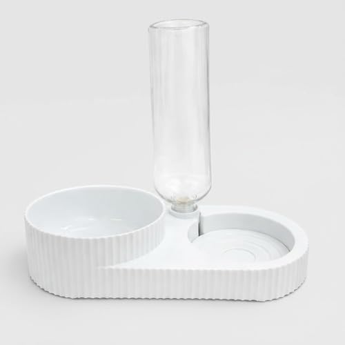 Cature Automatic Pet Feeder Bowl with Water Dispenser | 2-in-1 Food and Water Feeding Set for Cats and Small Dogs | Anti-Spill Design | Durable and Easy-to-Clean Pet Feeding Station