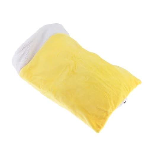 emily pets Cat Plush, Fleece Blanket Mat Dog Sleeping Bag Fabric Bed Animal Nest Yellow, Medium