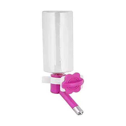 Emily Pets Cage Hanging Water Bottle Dispenser Feeder with Stainless Steel Ball No Drip Leak Proof Fit for Hamster Guinea Pig Rabbit Dogs Cats (Pink)