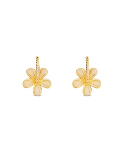 F DREAM Flower Earrings Enamel Flower Stud Earrings Acrylic Petal Earrings French Statement Earrings Jewelry for Women and Girls