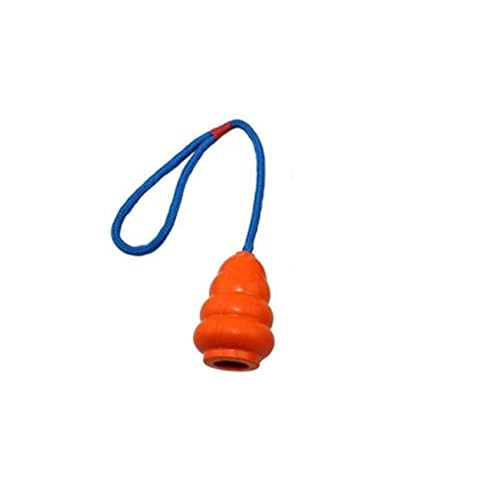 emily pets Rubber chew, a Great Toy Rope Toy, Rubber Toy for Dog Training, Chewing and Interactive, Tug Toy for Medium and Small Dog, Tough Rope Toy, Non-Toxic and Durable Dog Toy(Red)(Large)
