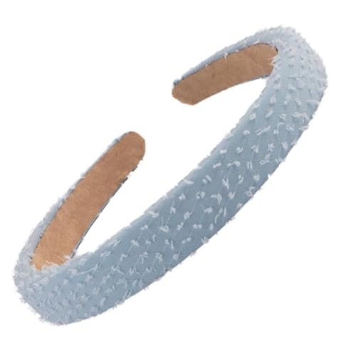 F DREAM Padded Headband,Boho Headband,Aliceband,Tweed Headband,Fashion Headbands for Girls Women (HB-Sky Blue)
