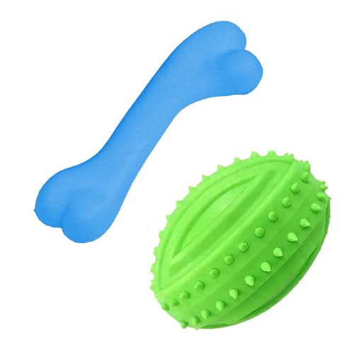 emily pets Natural Rubber Dog Toys Combo, Classic Dog Dumbbell + Extreme Dog Ball, Non-Toxic Rubber Chew Toys for Dogs, Ideal Dog Toy for Extreme Chewers, Dog Chew Toys for All Breeds Size (Pack 2)