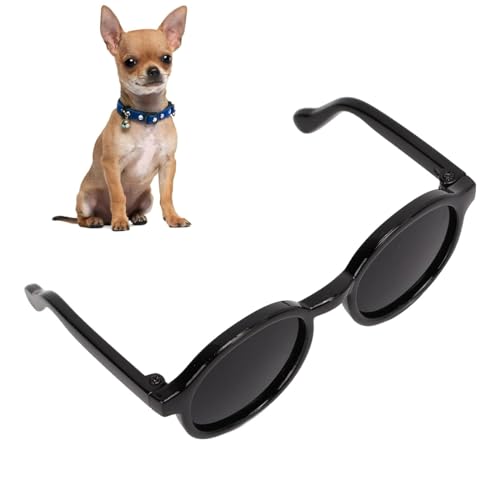 Cature Care by Nature Cat Sunglasses Cute and Funny Plastic Dog Sunglasses Pet Cool Sunglasses Dog Cat Cosplay Party Costume Photo Props(Dark Black)