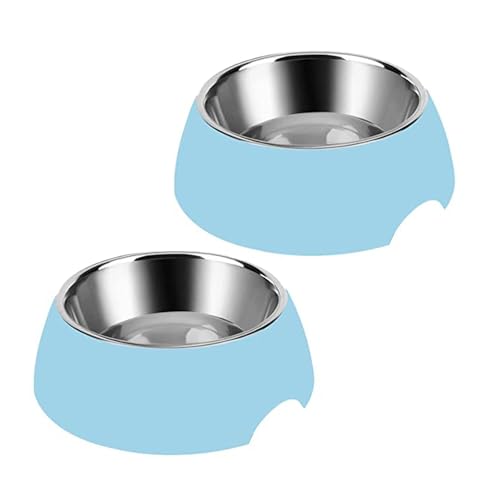 SRIPET 2 in 1 Pets Feeder Bowl for Dog Cat and Puppies Pack of 2 Blue