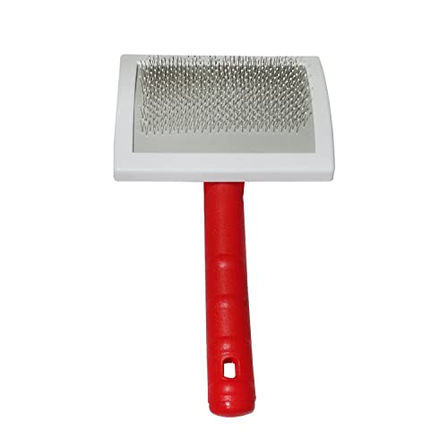 Emily Pets Oscar Frank Universal Plastic Handle Pet Slicker Brush Large (Red Color)
