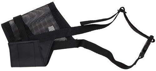 Emily Pets Adjustable Nylon Muzzle for Pets (Medium, Black)