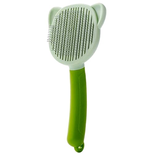 Cature Care by Nature Self-Cleaning Grooming Brush | Grooming Pet Brush | Pet Grooming Brush for Dogs, Cats, Bunnies, Easy to Remove Loose Undercoat, Massage Tool for Pets, Suitable (Green)