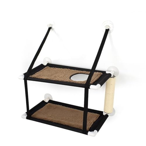 Cature House Double Layer Cat Sucker Hammock Washable Pet Hammock Comfortable Hanging Nest Breathable for Window Supplies