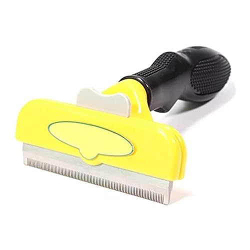 SRIPET DE Shedding Grooming Brush Tool. (for Dog(51-90 LBS) with Hair Longer Than 2'', Yellow)