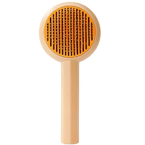 Cature Care by Nature Cat Brush Dog Brush Pet Combing Brush Comfy Pet Brush, Self Cleaning Cat Brush Groomi Tool for Dogs Cat Brushes to Remove Loose Undercoat, Mats and Shed Fur(Beige)