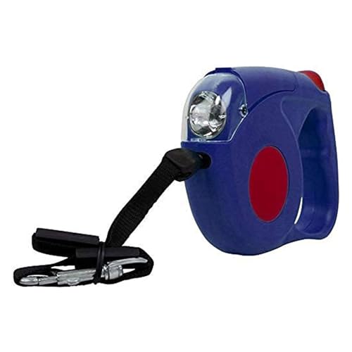 Emily Pets Retractable Dog Leash with Bright LED Flashlight, 10 ft Dog Safety Walking Leashes for Small Medium Dogs up to 44 lbs,Tangle Free, Anti-Slip Comfort Grip (Small- 10 ft up to 44 lbs, Black)