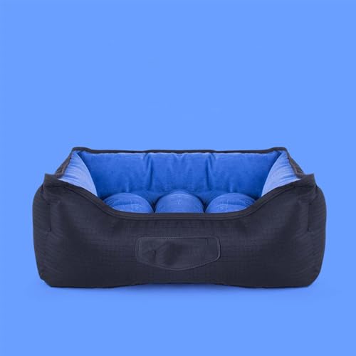 Cature Care by Nature Dog Bed for Large Dogs and Cats Wide Sided Washable Bed, Rectangle Comfy Bed for Dog, Durable Pet Cuddle Bed, Warm Soft Cool Puppy Bed for Sleeping, Non-Slip Bottom (Blue, Large)