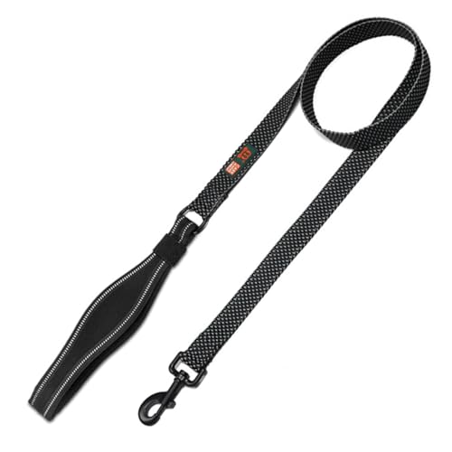 Cature Care by Nature Nylon Dog Leash Durable Training Lead, Strong Padded Handle for Walking Running of All Breed Dogs (Black, Small)