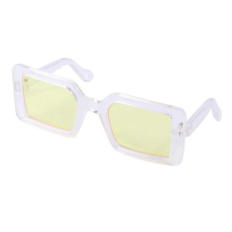 Emily Pets Glasses Puppy Outfits Dog Sunglasses Plastic Portable Puppy Eyeglasses Cat Dog Puppy Funny Eyeglasses Eye- Wear Cosplay Photos Props Accessories Black Small Dog Costume (Yellow)