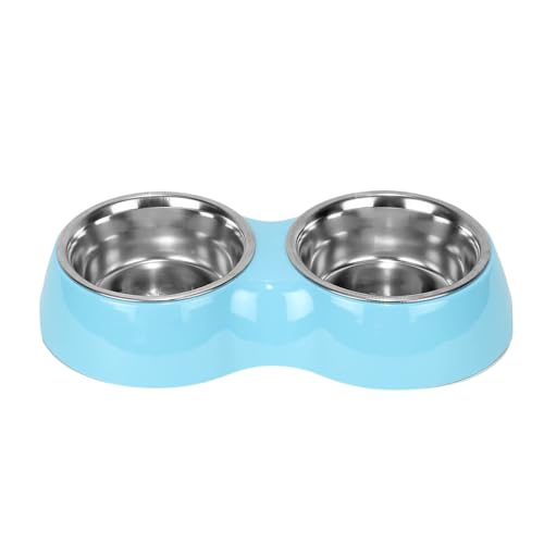 Cature Care by Nature Double Dinner Set Stainless Steel Food Water Feeding Bowls Melamine Bowls for Pets, Dogs, Cats, Puppy Blue Color & Size: Large (1600ml)