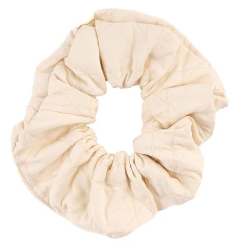 F DREAM Women's Fabric Scrunchie, Wide Scrunchies, Fashion Hair Accessories,Hair Ties, Hair Band (RB-White)