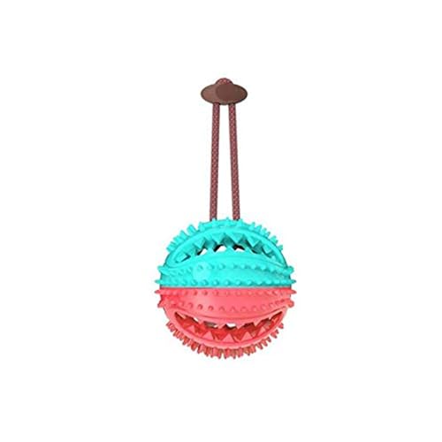 Emily Pets Dog Ball, Dog Teeth Cleaning Toy, Interactive Dog Toy, Dog Teeth Cleaning & Chew Durable Ball, Medium Large Dog Balls, Food Distribution Dog Toy, 3.5In*3.5In*3.5In (Blue-Red)