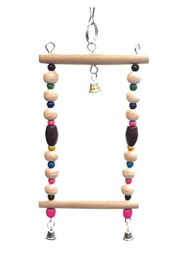 Emily Pets ird Swing Toys, Chew Toys with Hanging Cage Toys for Small Parakeets, Cockatiels, Conures, Finches, Budgie, Macaws, Parrots, Love Birds(Multicolor)