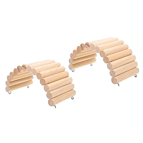 WildBird Care Natural Wood Pet Suspension Bridge, Pet Ladder, for Hamsters Chinchillas Small Pet Grinding Teeth Parrots (Pack of 2)