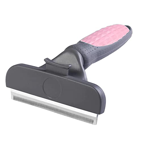Emily Pets Grooming Brush with One-click Cleaning Function Professional Shedding Tool for Dogs and Cats, Effectively Reduces Shedding by Up to 90% (Pink Large)