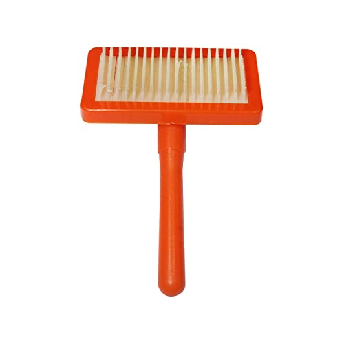 SRIPET Dog Plastic Slicker Brush And Plastic Pins for Dogs and Cats Grooming Comb Brush (Orange Colour)