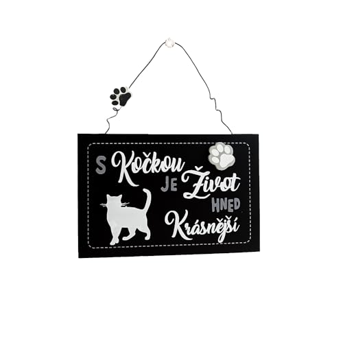 F Dream Decorative Wall Hanging Wooden Kitten Printed Wooden Home Decor for Dog Pet Lovers, Hanging Decorative Wall Sign, 6.29 Inch by 4.13 Inches