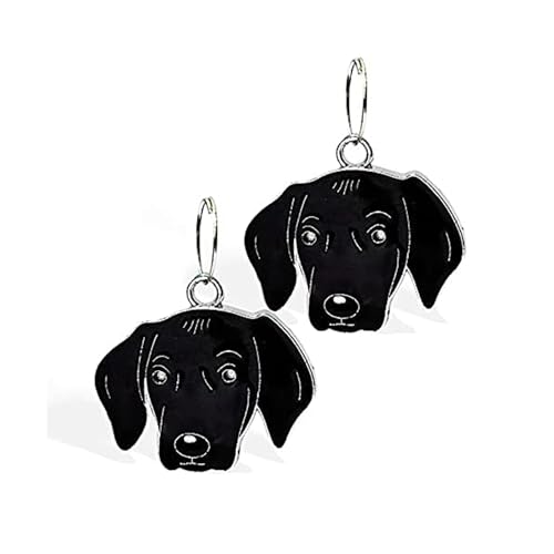 emily pets Dog Shape Collar Tag Cum Pendant for Identity Your Dog | Puppy | Cat Black Silver Small Pack 2