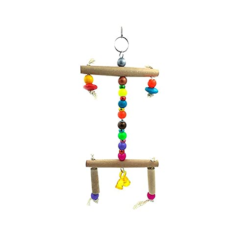 Emily Pets ird Swing Toys, Chew Toys with Hanging Cage Toys for Small Parakeets, Cockatiels, Conures, Finches, Budgie, Macaws, Parrots, Love Birds(Multicolor)