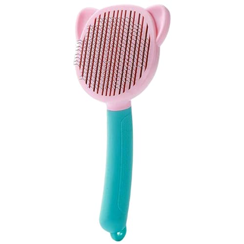 Cature Care by Nature Self-Cleaning Grooming Brush | Grooming Pet Brush | Pet Grooming Brush for Dogs, Cats, Bunnies, Easy to Remove Loose Undercoat, Massage Tool for Pets, Suitable (Pink)