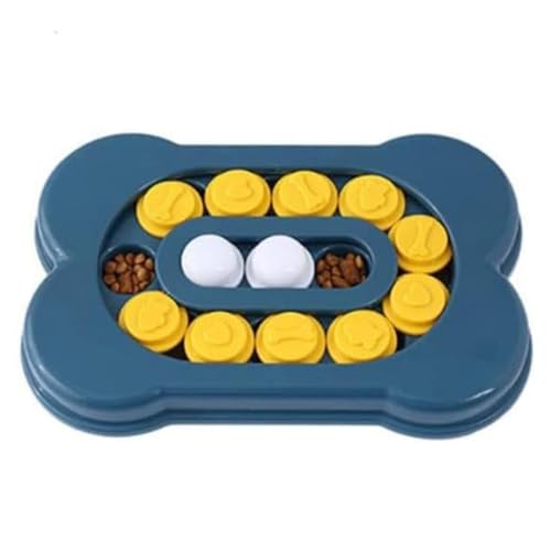 Emily Pets Dog Slow Feeder Bowl, Puzzle Toy for Dispensing Treats, Pet Play Toys Game for Training IQ and Feed, Interactive Food Bowls Dispenser for Small, Medium, Large - Dogs, Cats & Puppies - Blue