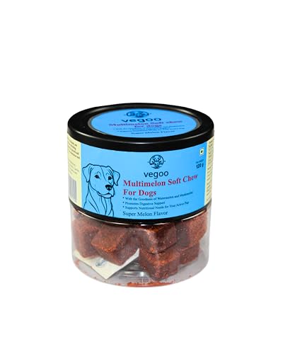 Vegoo Multimelon Soft Chew Dog Treats, 120g, Super Melon Flavour, Digestive Support for Dog and Puppy (Super Melon)