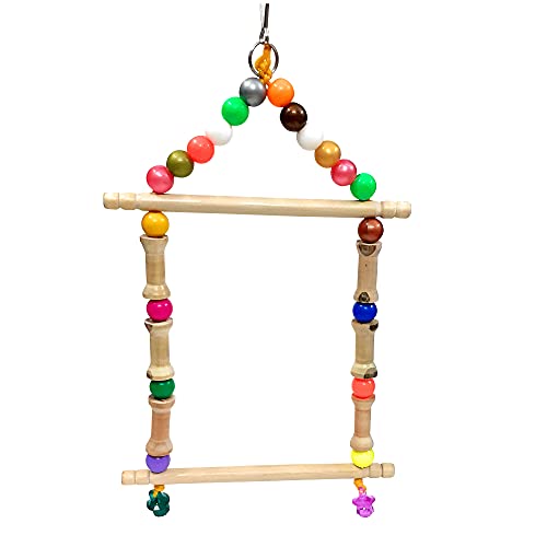 Emily Pets Bird Swing Toys, Chew Toys with Hanging Cage Toys for Small Parakeets, Cockatiels, Conures, Finches, Budgie, Macaws, Parrots, Love Birds(Multicolor)