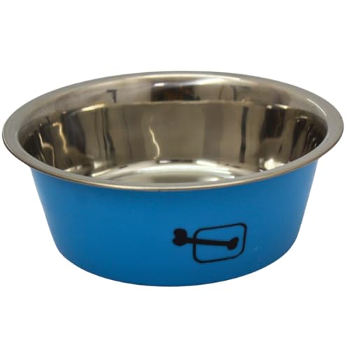 Cature Care by Nature Dog Bowls Cat Dishes Pet Bowl Anti Slip Stainless Steel Cat Food Bowls Unbreakable,Thickened Cat Feeder Suitable for Indoor Small Pets Rubber Base Easy Clean (Blue-Small)