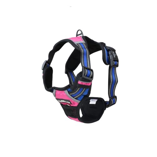Emily Pets Dog Harness for Large Dogs, No Pull Service Vest with Reflective Strips and Control Handle, Adjustable and Comfortable for Easy Walking, No Choke Pet Harness (Pink, L)