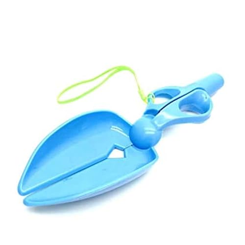 Emily Pets Dogs Cats Portable Poo Poop Cleaning Tools Waste Scissor Scooper Easy to Handle (Color:Blue)