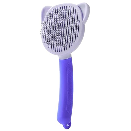 Cature Care by Nature Self-Cleaning Grooming Brush | Grooming Pet Brush | Pet Grooming Brush for Dogs, Cats, Bunnies, Easy to Remove Loose Undercoat, Massage Tool for Pets, Suitable (Purple)