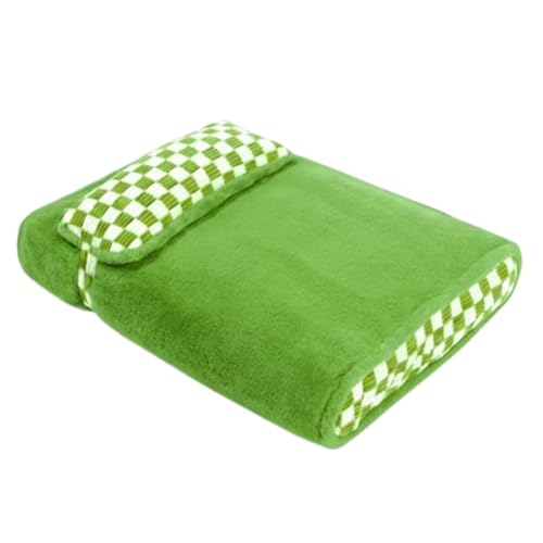emily pets Soft & Cozy Pet Bed for Dogs & Puppies | Plush Fleece Cushion with Checkered Border | Comfortable Indoor Sleeping Bed (Green)