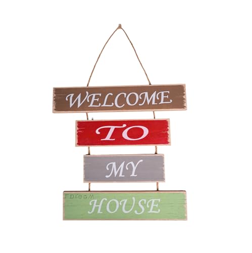 F Dream Welcome To My House Stylish Text Printed Wall Hanging Board, Designer Door Hanging-Wall Décor Items, House Decoration, Quotes Decorative Items, Wall Hangings for Home Decoration