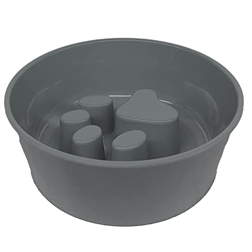 Emily Pets Pet Bowl for 100% Melamine & Premium Stainless Steel Dog Cat Bowls Slow Feeding Dog Bowls Cat for Slow Food Treat Pet Dog for Puppy Treat Non-Slip(Pack of 1,N)