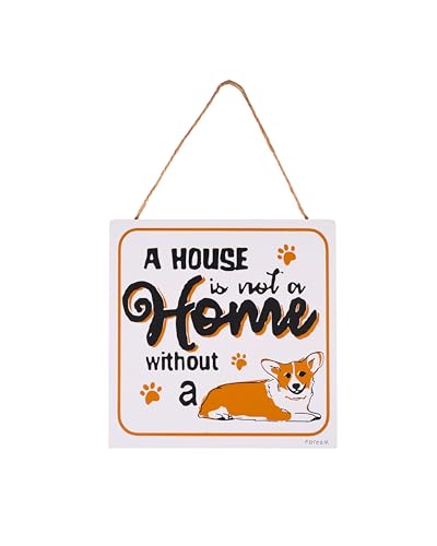 F DREAM A House is Not or Home Without a Sign Wall Decor Dog Funny Wooden Home Decor for Pet Lovers Hanging Wall Decorative Sign 7.87 inches by 7.87 inches