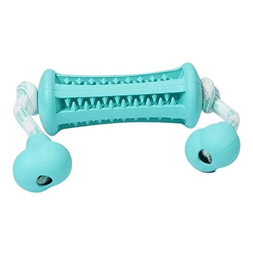 Emily Pets Dog Chewing Toys, Rubber Dog Toys Puppy Teething Toy Pet Toy, and Rubber Toothbrush Toys with Washable Cotton Rope Cleaning Teeth Training (T-Blue)
