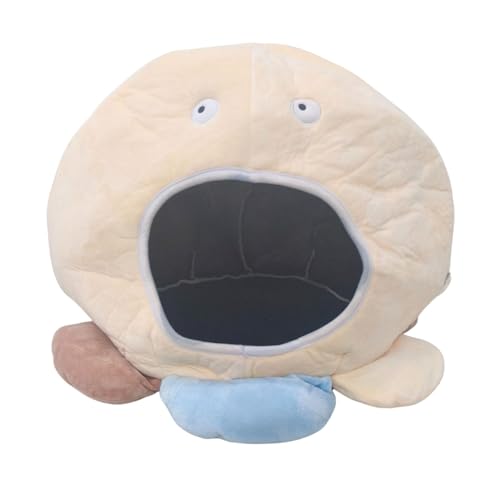 Lulala Cozy Plush Cartoon Pet Tent Bed for Cats, Rabbits & Small Dogs – Soft Washable Indoor House with Cute Face Design – 100% Polyester Fabric – 45x45x34cm