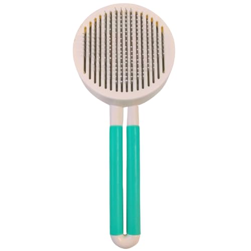 Cature Care by Nature Dog & Cat Self Cleaning Slicker Brush for Dogs and Cats Round Head Slicker Easy to Remove Loose Undercoat, Pet Grooming Massaging Tool Suitable Long or Short Hair (Blue)
