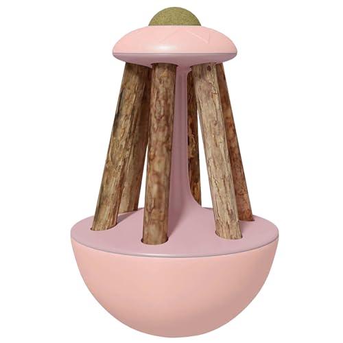 cature Care by Nature Interactive Cat Catnip Toy - Cat Tumbler Toy With Catnip Ball And Silvervine Stick, Teeth Cleaning Chew Toy For Kitten, Fun Toy For Cat Exercise & Molar Tools (Pink)