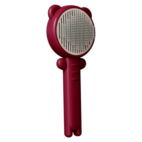 Emily Pets Slicker Brush for Dogs - Portable Cat Brush for Shedding - Grooming Comb Removes Loose Hair & Dirt - Deshedding Brush for Dogs, Cats (Maroon)