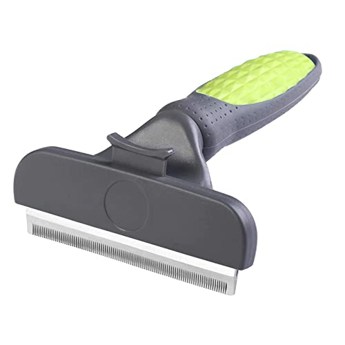 Emily Pets Grooming Brush with One-click Cleaning Function Professional Shedding Tool for Dogs and Cats, Effectively Reduces Shedding by Up to 90% (Green Large)