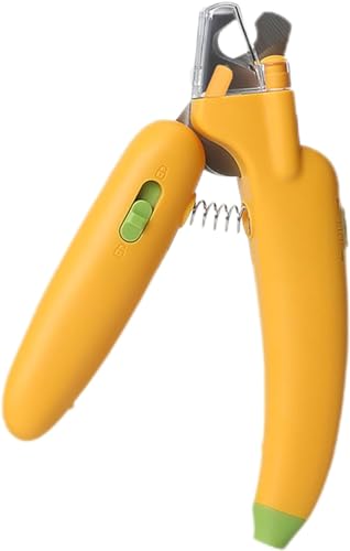 Cature Care by Nature Dog Nail Clippers,Ultra Bright LED UV Light Safety Guard - Special Cute Design Claw Trimmer, Pet Nail Clippers for Cat Dog Pet Nail Trimmers, Pet Grooming Clippers Tools Yellow